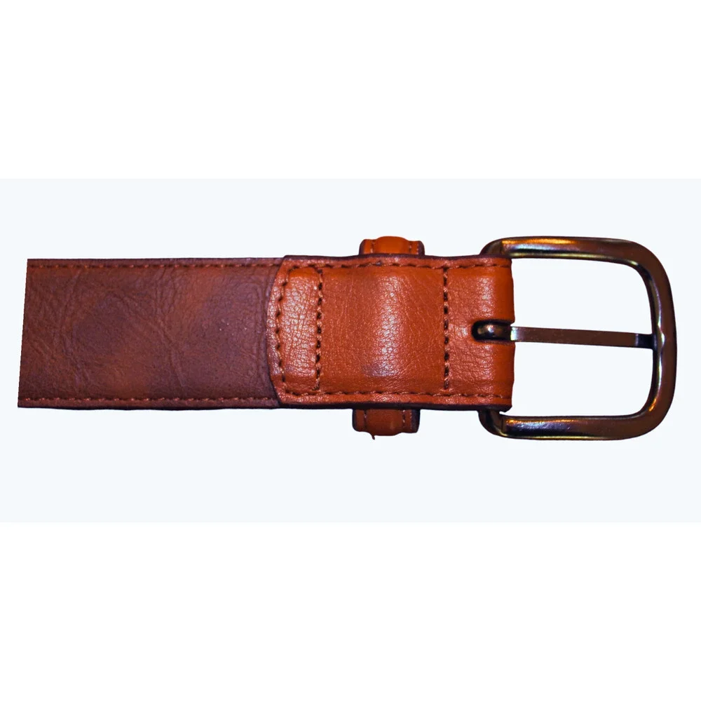 Genuine Leather Belt Adult Size 38 Brown With Pewter Tone Buckle by Stacie Adams